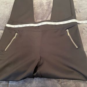 Size large satin feel slim leg pant with zipper pockets
